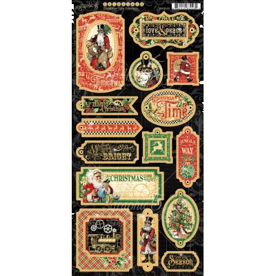 Graphic 45 Christmas Time Sticker - Chipboard